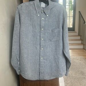 Brooks Brothers regent Irish linen men’s button down shirt Sz XL